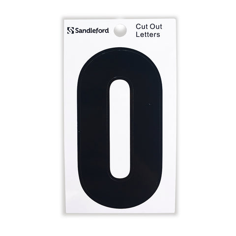 Sandleford 85mm Black Cut Out Self Adhesive House Letter O, Gloss Weather Resistant Polycarbonate
