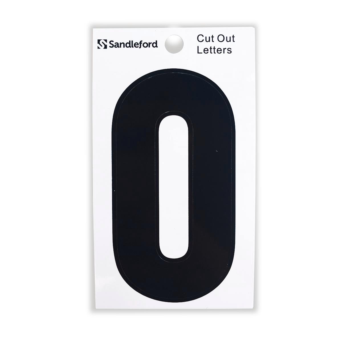 Sandleford 85mm Black Cut Out Self Adhesive House Letter O, Gloss Weather Resistant Polycarbonate