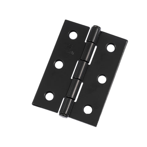 Lane 70mm Black Matte Fixed Pin Butt Hinge 2 Pack Steel