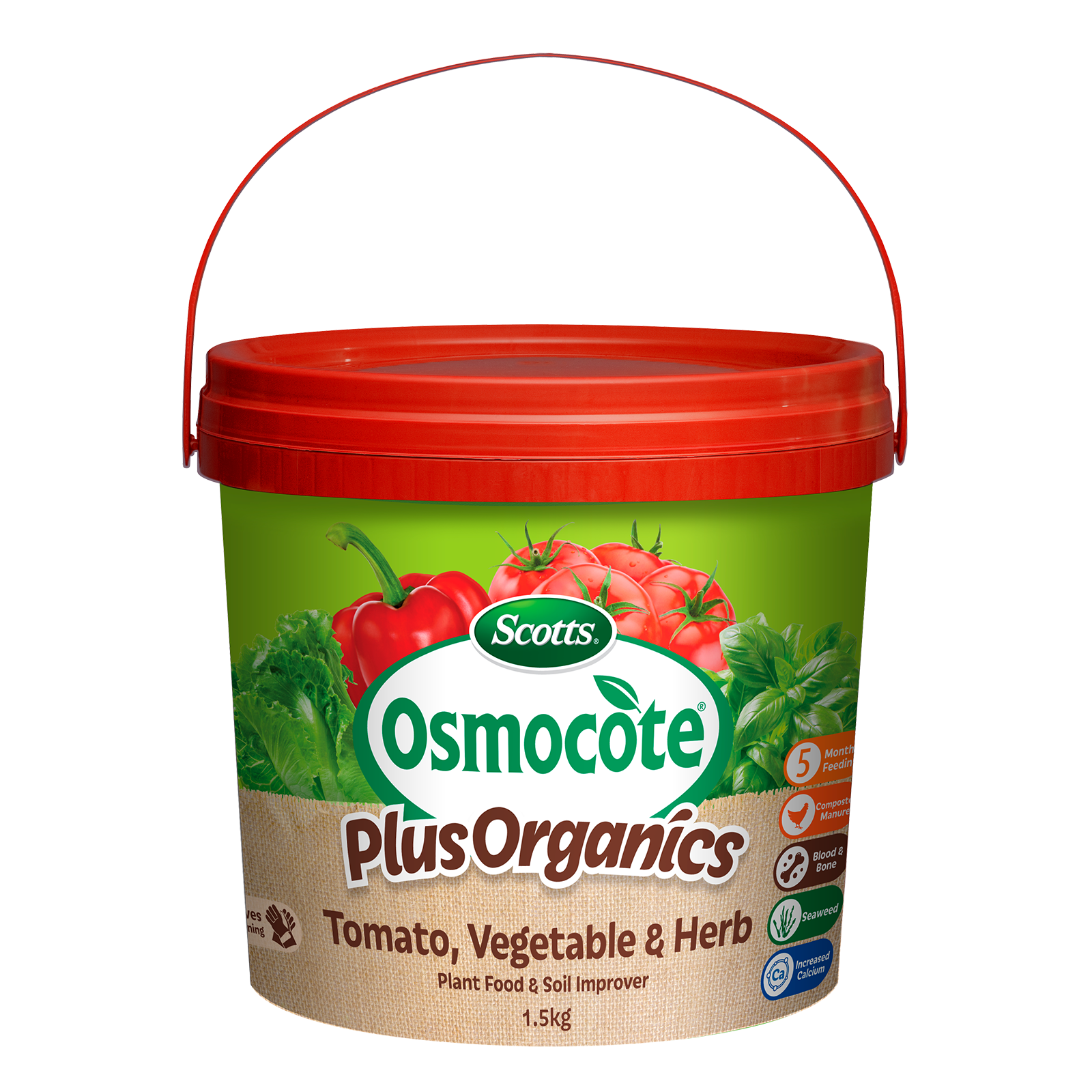 Scotts Osmocote Plus Organics 1.5kg Tomato, Vegetable & Herb Plant Food & Soil Improver
