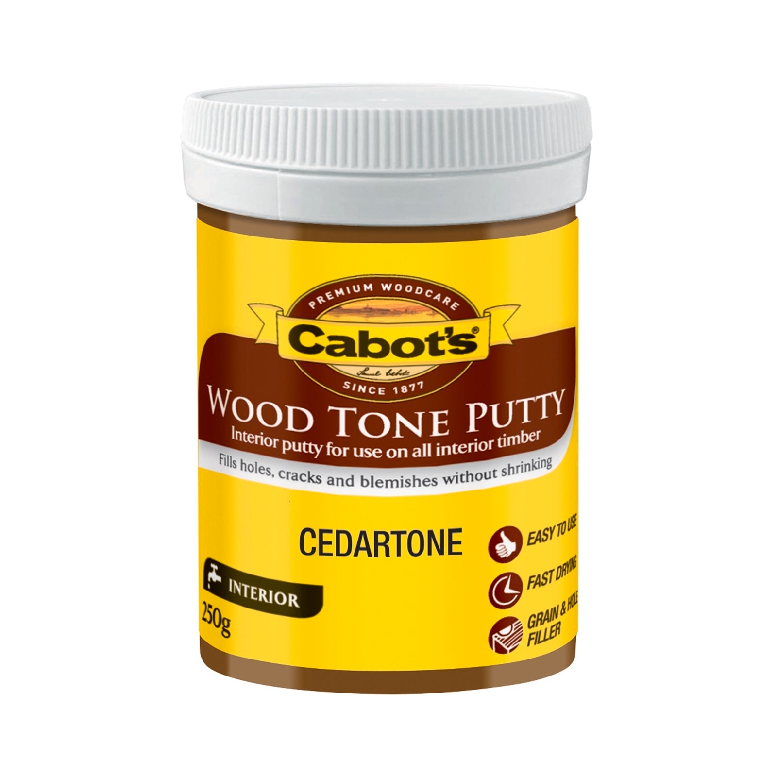 Cabot's 250g Cedartone Woodtone Putty, Fast-Drying Water-Based Interior Timber Filler