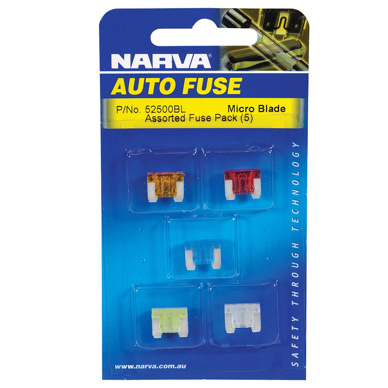 Narva 5-25Amp Micro Blade Fuse Assortment 5 Pack