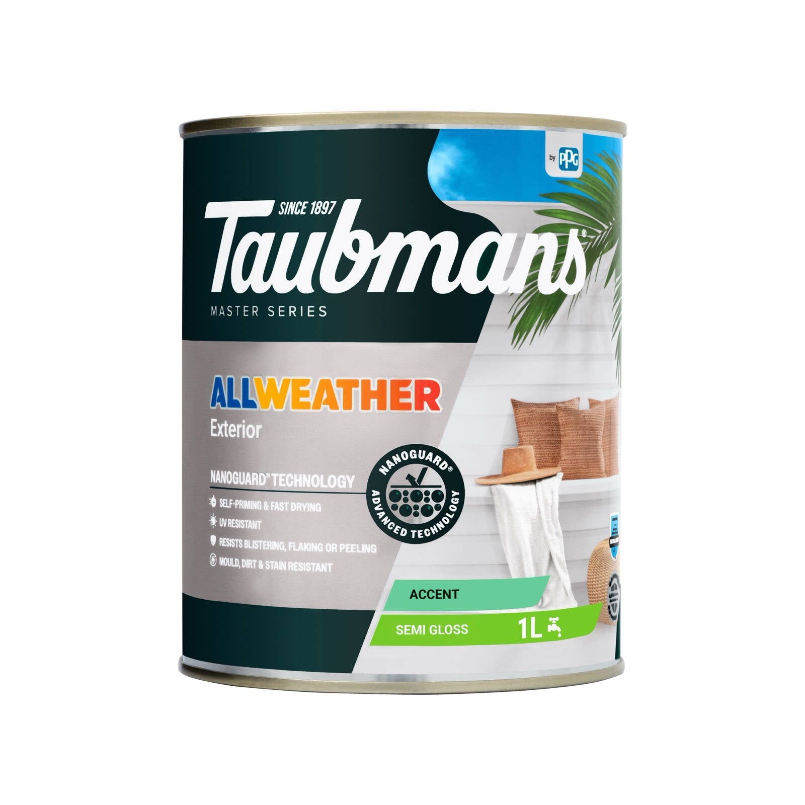 Taubmans 1L Accent Semi Gloss All Weather Exterior Paint