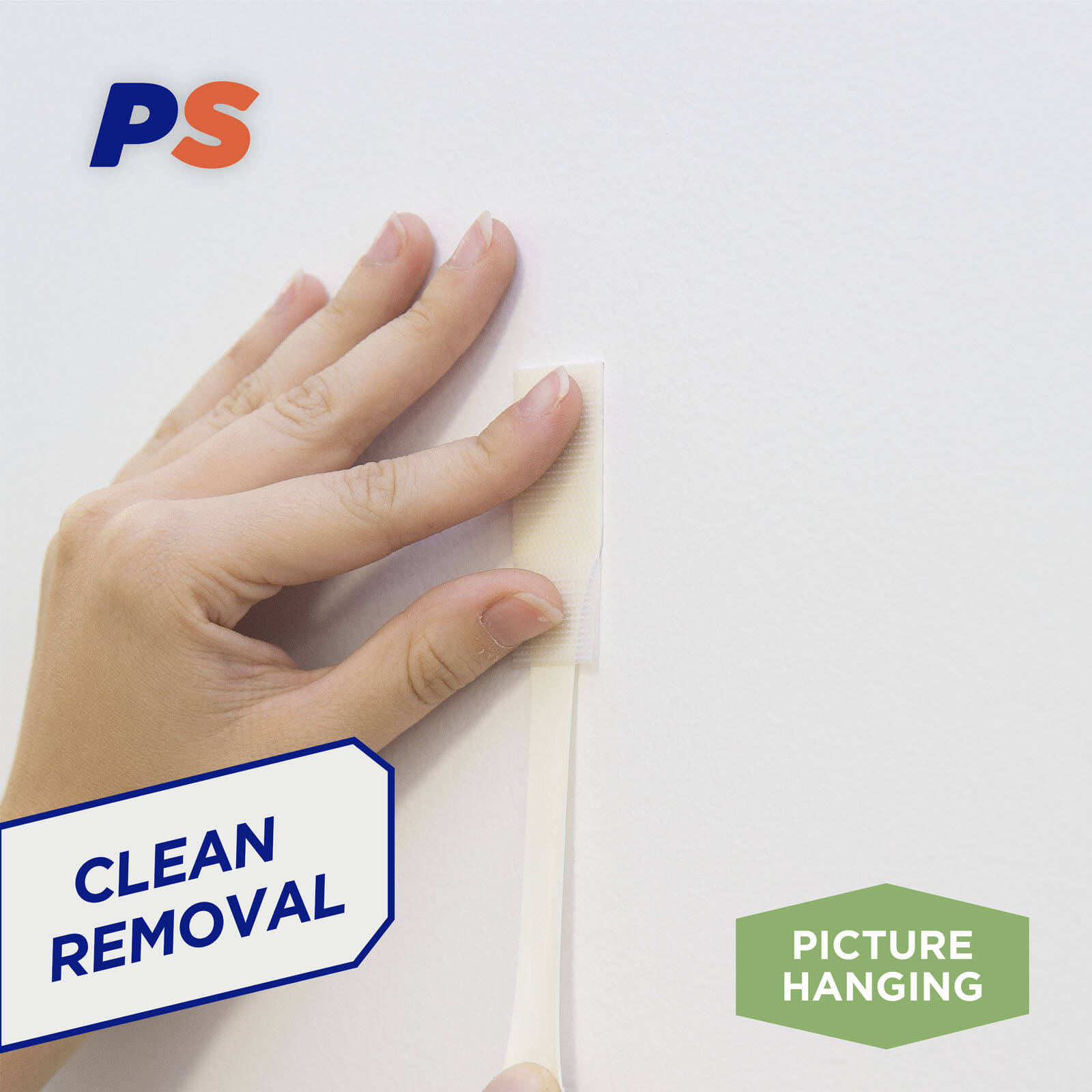 Permastik Extra Large White Picture Strips - 4 Pairs Self-Adhesive