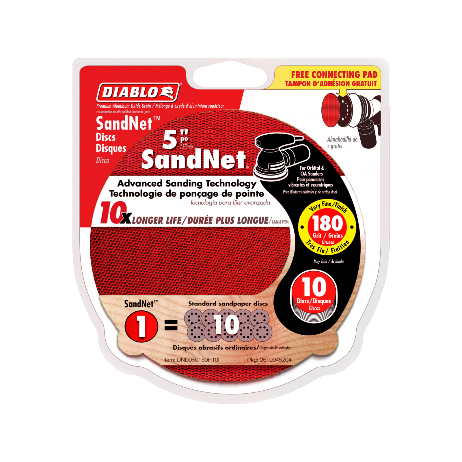 Diablo 125mm 180 Grit SandNET Orbital Discs 10 Pack