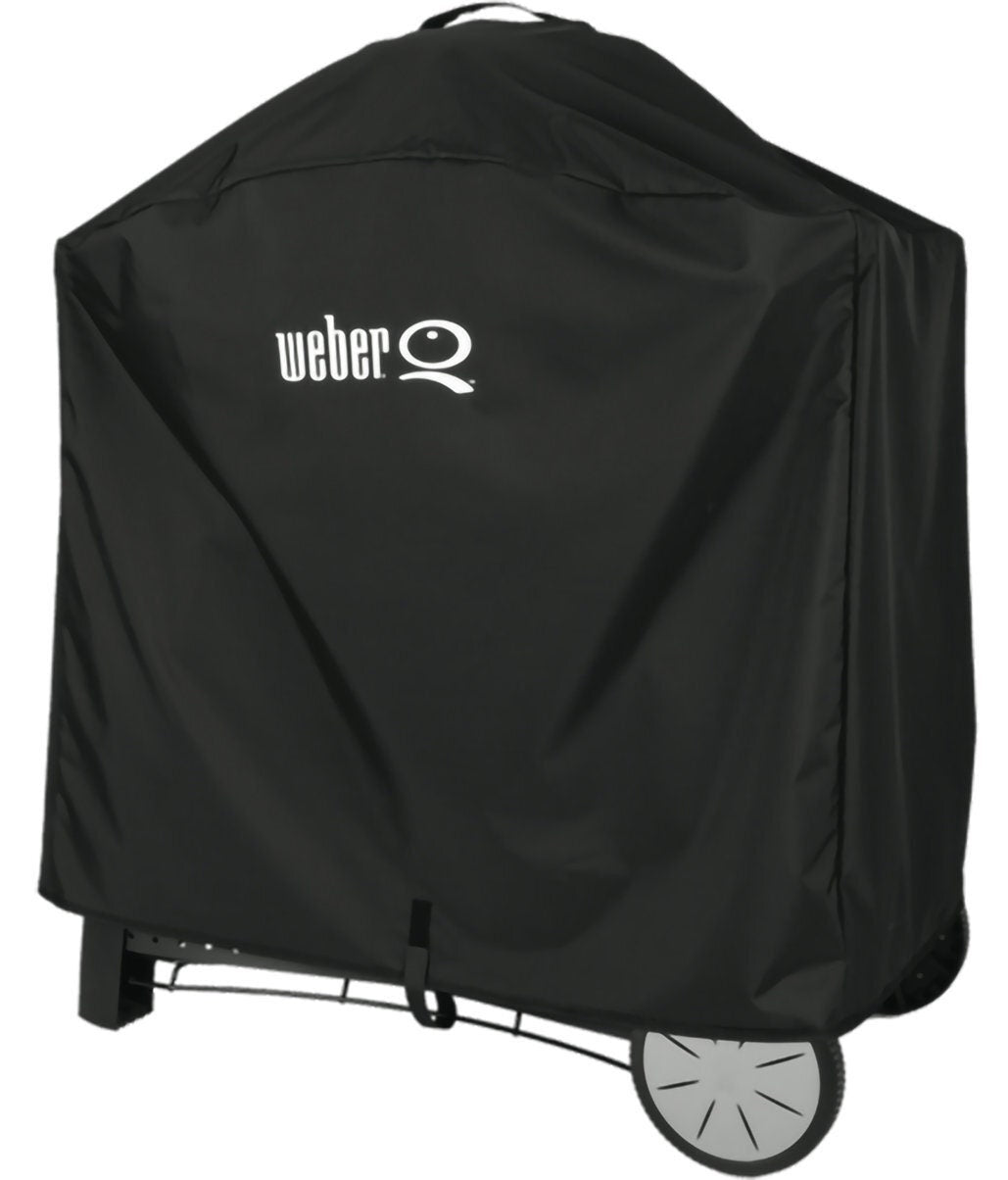 Weber Family Q full length BBQ cover - 100% polyester, storage bag, Velcro straps, 3 year warranty - 7184