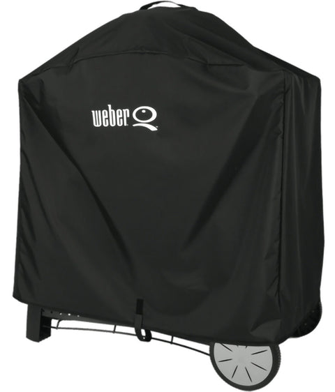 Weber Family Q full length BBQ cover - 100% polyester, storage bag, Velcro straps, 3 year warranty - 7184