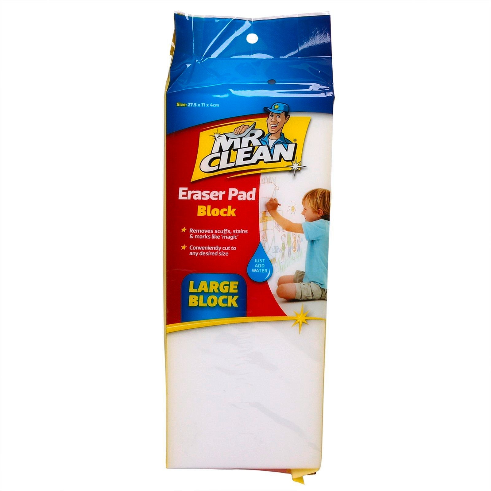 Mr Clean Eraser Pad Block 275 x 110 x 40mm Melamine Phosphate Free Indoor