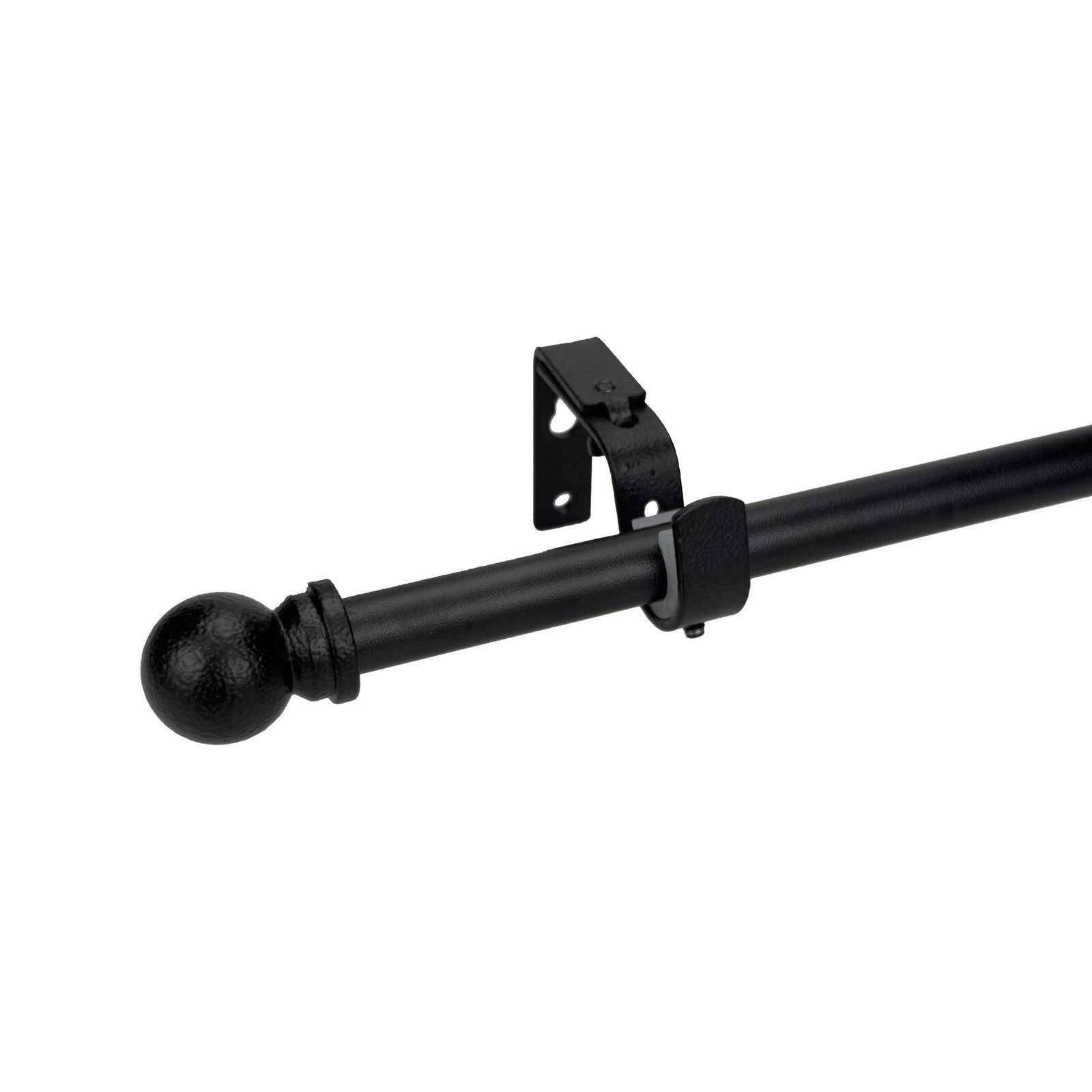 Pillar Products 16mm Black Powdercoated Steel Ball Curtain Rod Finials 2 Pack