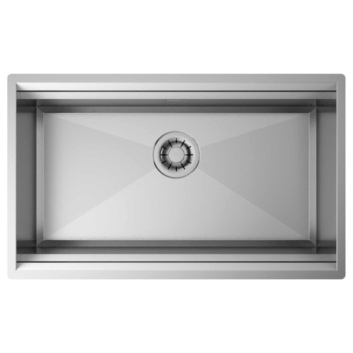 Artinox Layer SBR 74 workstation sink with large strainer and timber chopping board - SBR74PK
