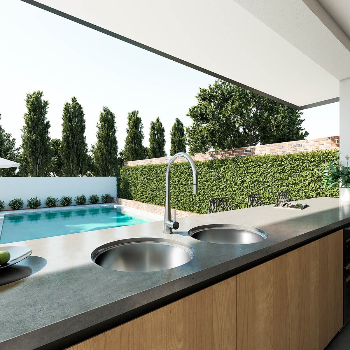 Oliveri Gooseneck Pull Out Kitchen Mixer Tap - 316 Stainless Steel, 15 Year Warranty - SS31625
