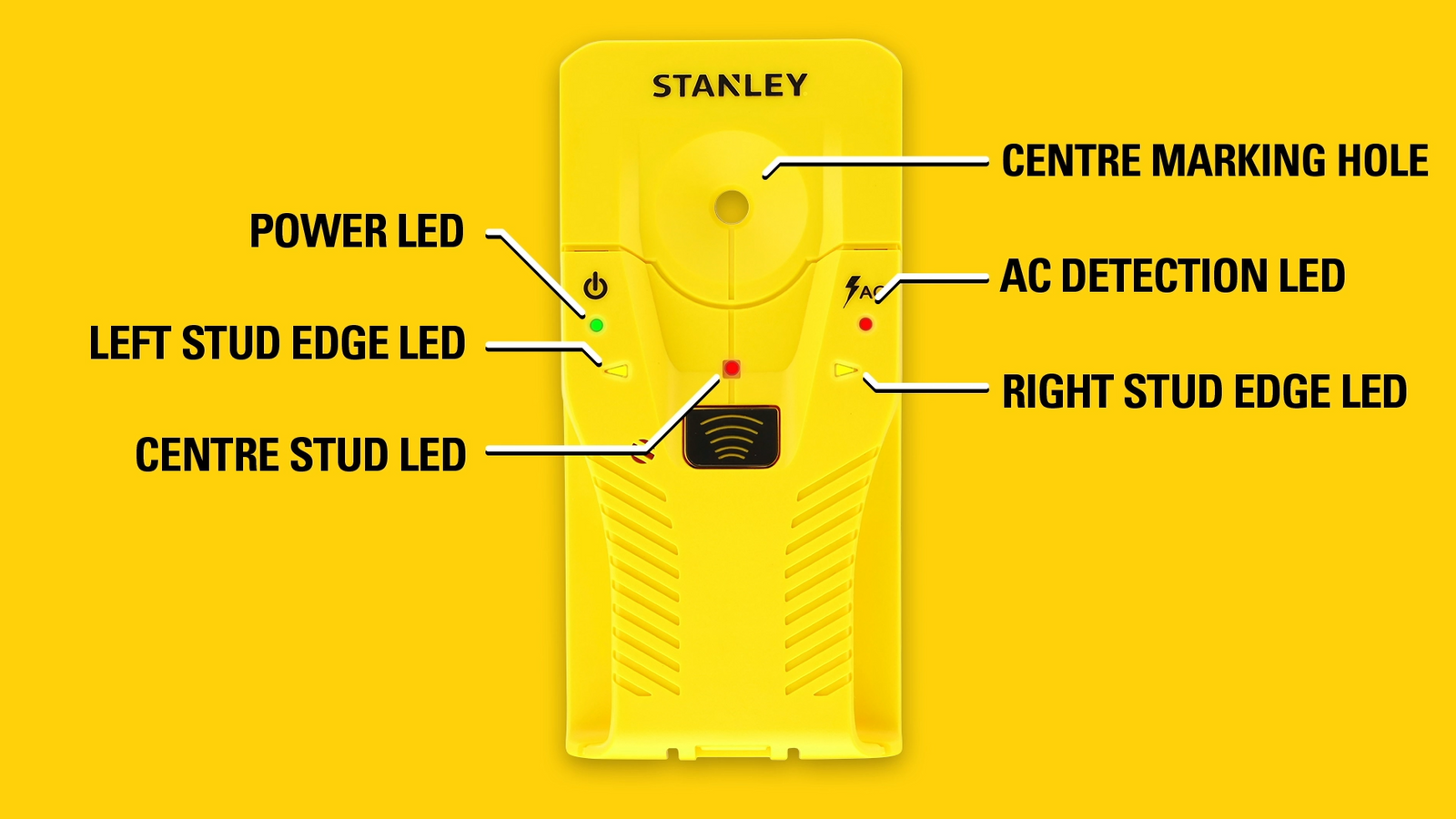 Stanley S110 19mm Stud Finder, Yellow STHT77587-0