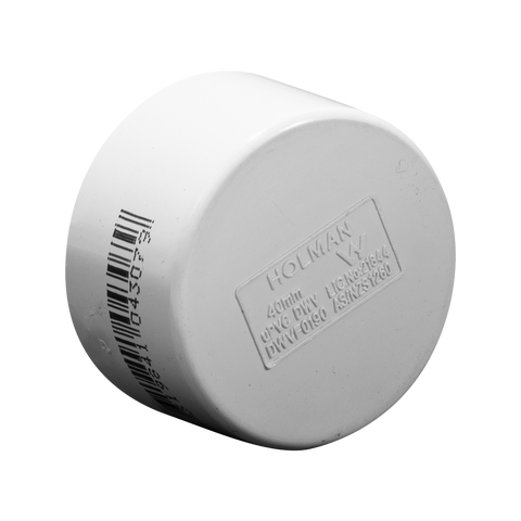 Holman 40mm PVC DWV Push On Cap DWVF0190
