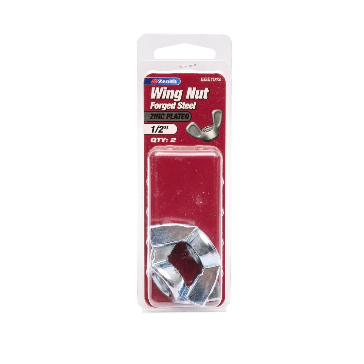 Zenith 1/2" Zinc Plated Forged Steel Wing Nut - 2 Pack