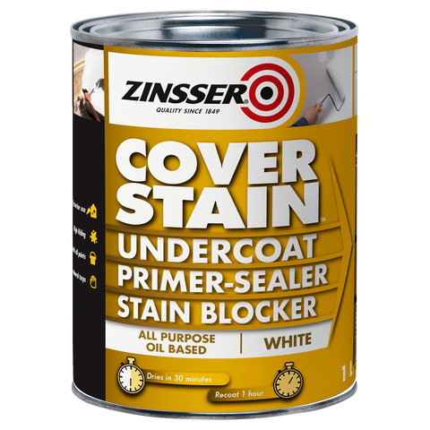 Zinsser CoverStain Primer Sealer Stain Blocker 1L White Oil-Based Tintable