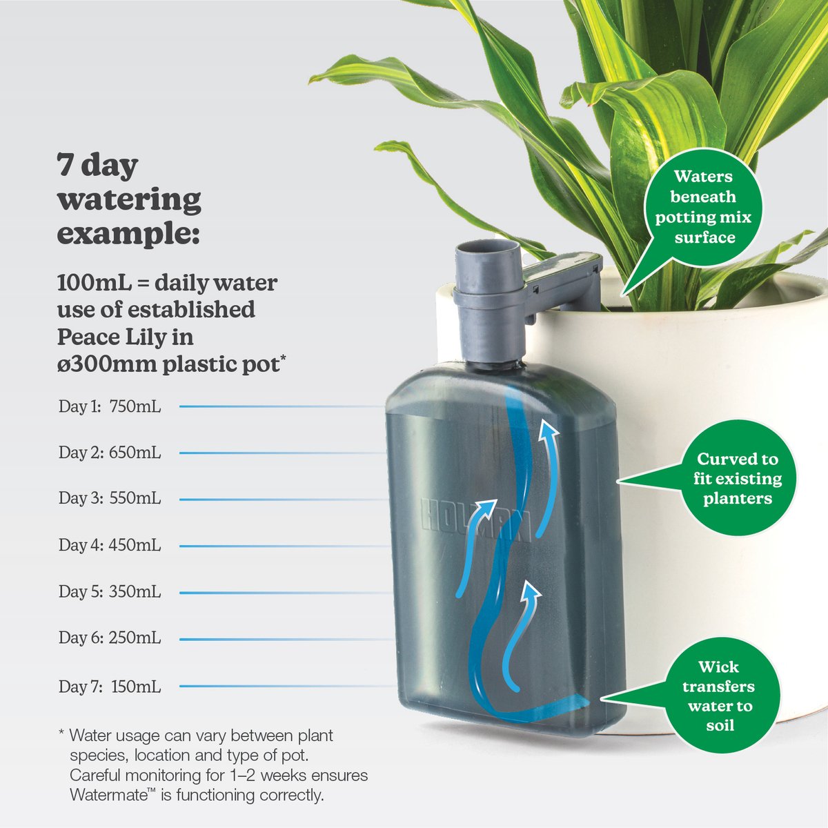 Holman Watermate Self Watering Tank 750ml - Efficient Plant Hydration - SuperSaverAU - view 3