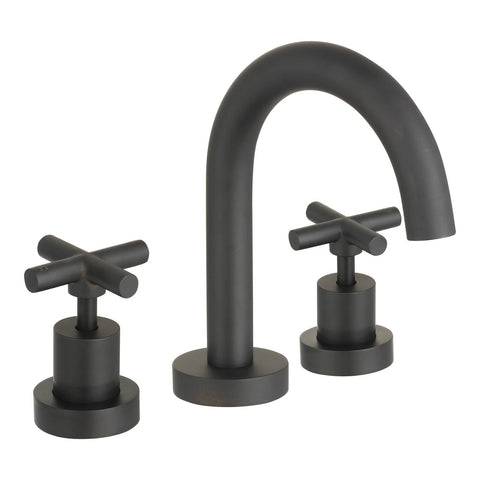 Mondella Resonance Matte Black 1/2 Turn Cross Handle Basin Set, 7.5L/min 4 Star WELS