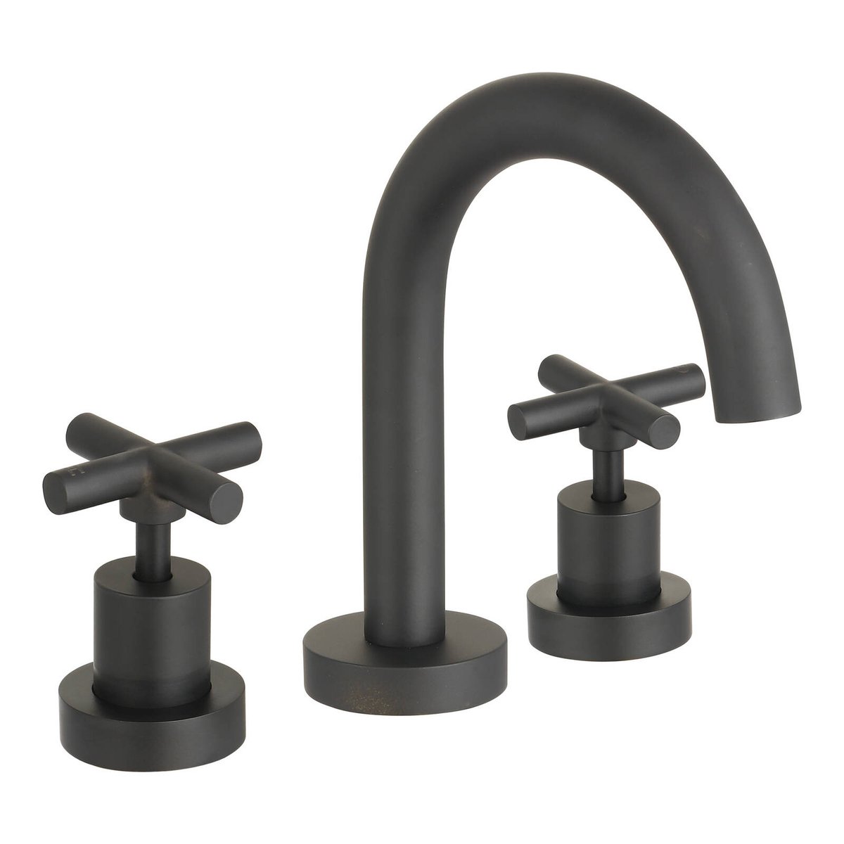 Mondella Resonance Matte Black 1/2 Turn Cross Handle Basin Set, 7.5L/min 4 Star WELS