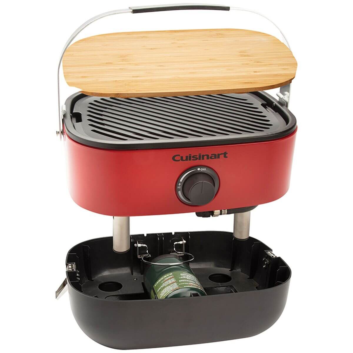 Cuisinart Venture Portable Outdoor BBQ - Red - Porcelain Enamelled Cast Iron Grill Plate - CGG-750XA