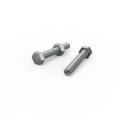 ZENITH M8 x 50mm Zinc Plated Hex Head Bolt & Nut