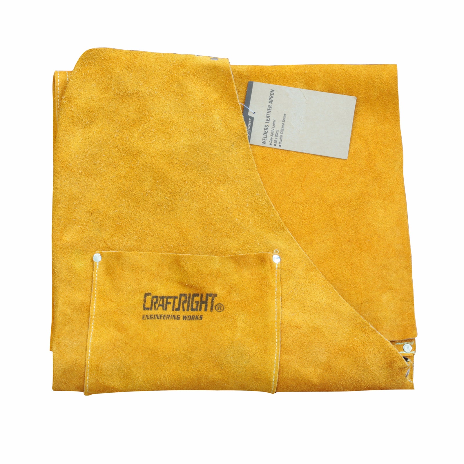 Craftright Split Cow Leather Welders Apron Natural Tan