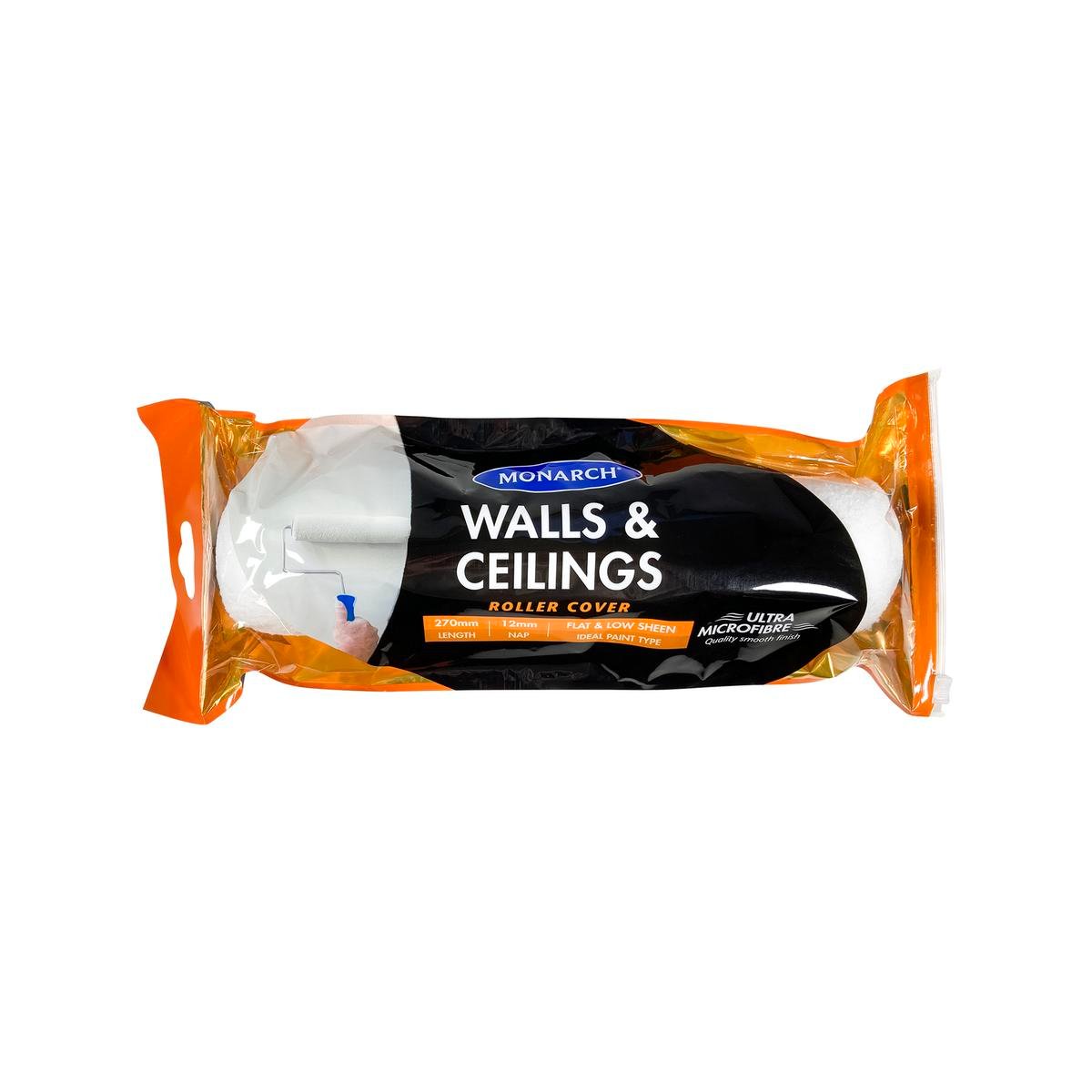 Monarch 270mm Walls & Ceilings Ultra Microfibre Roller Cover 12mm Nap