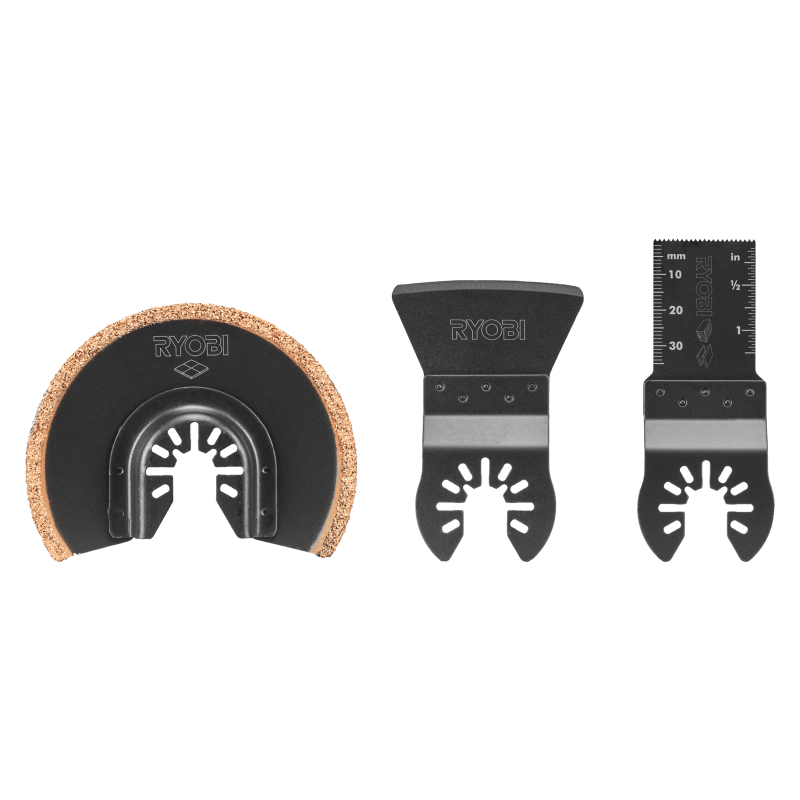 Ryobi 3 Piece Multi Tool Tile Blade Set RMTBT3S Grout, Plunge & Scraper