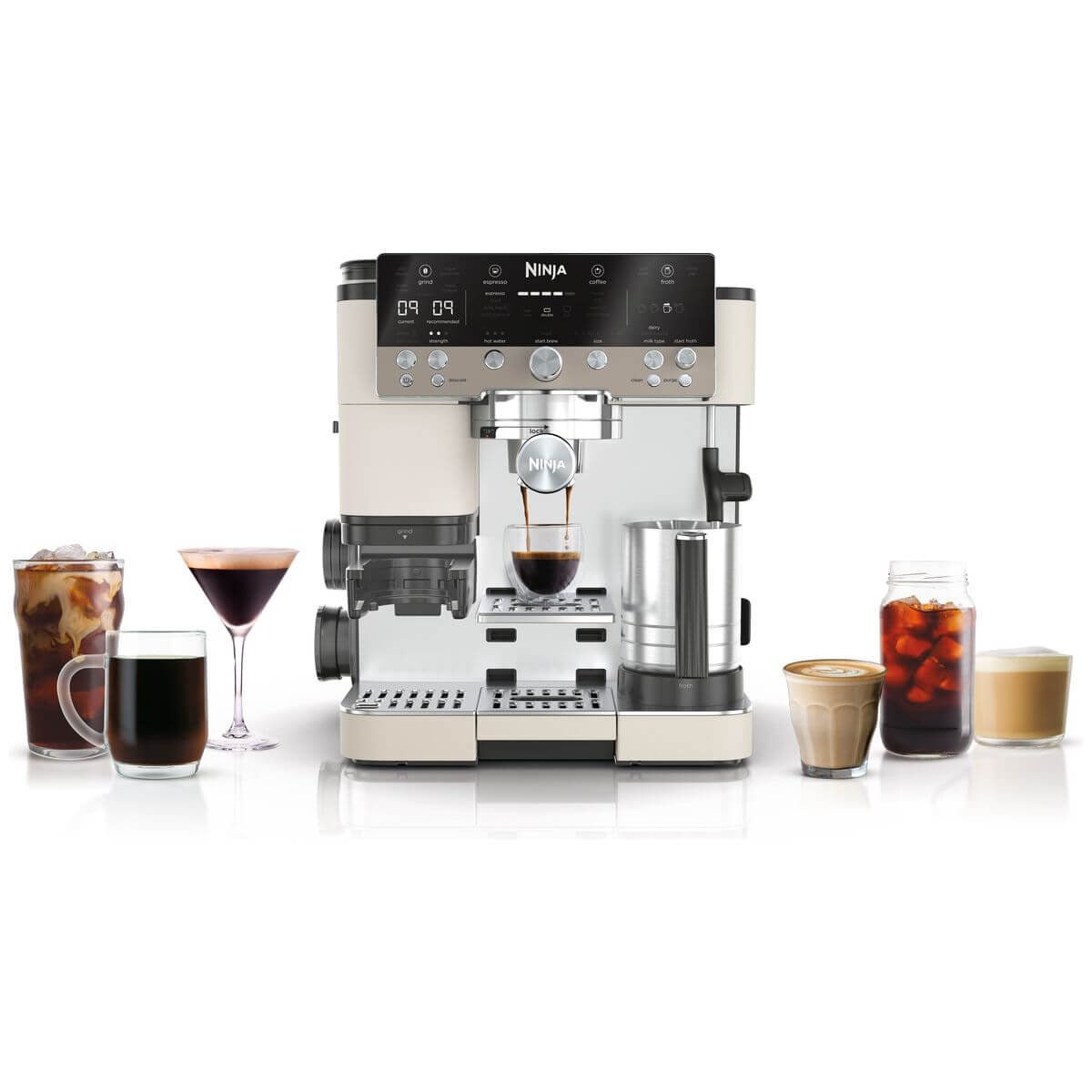 Ninja Luxe Cafe Premier Espresso Machine - Oat Milk Cream - 15+ Drink Presets - ES601WHANZ