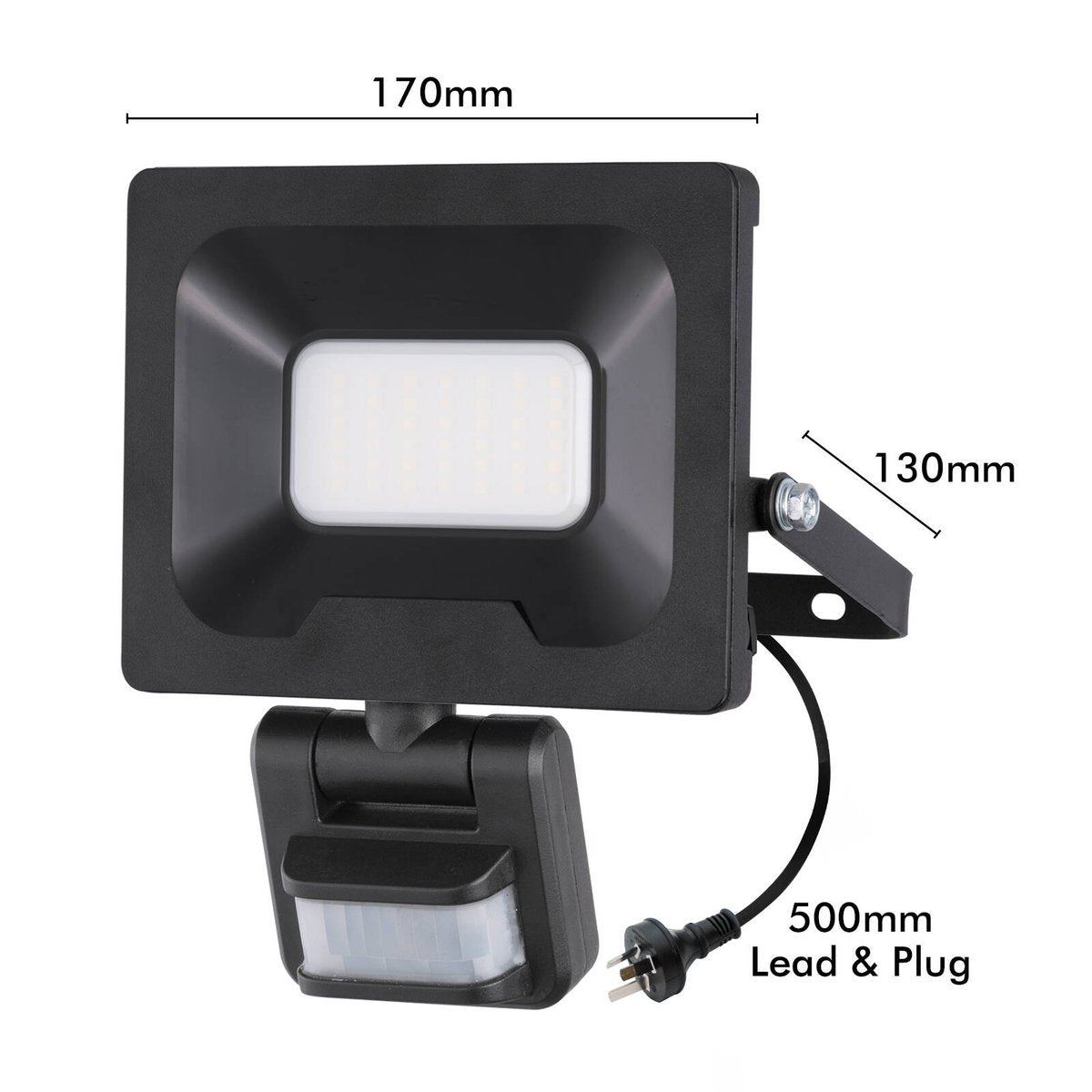 Arlec 24W 240V Grid Connect Smart CCT LED Security Sensor Floodlight, 2500lm Motion Sensing Dusk to Dawn MAL352HA