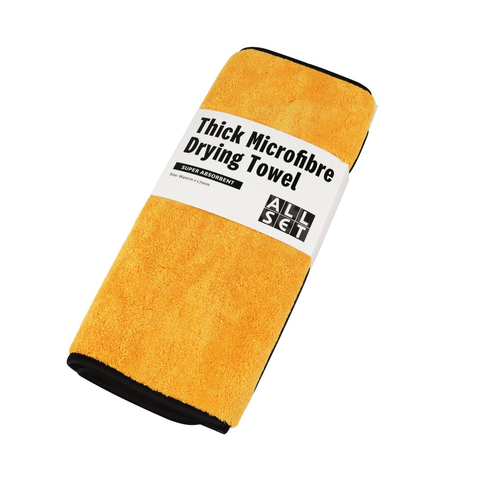 All Set 70 x 40cm Orange 1200gsm Microfibre Car Drying Towel, Streak-Free