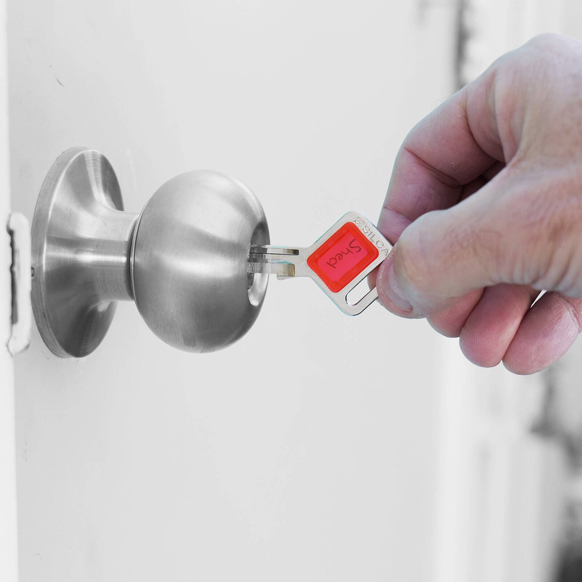 EHI LW4 Red Specialty Taggy Key, Nickel Plated Brass & Plastic, for Key Cutting
