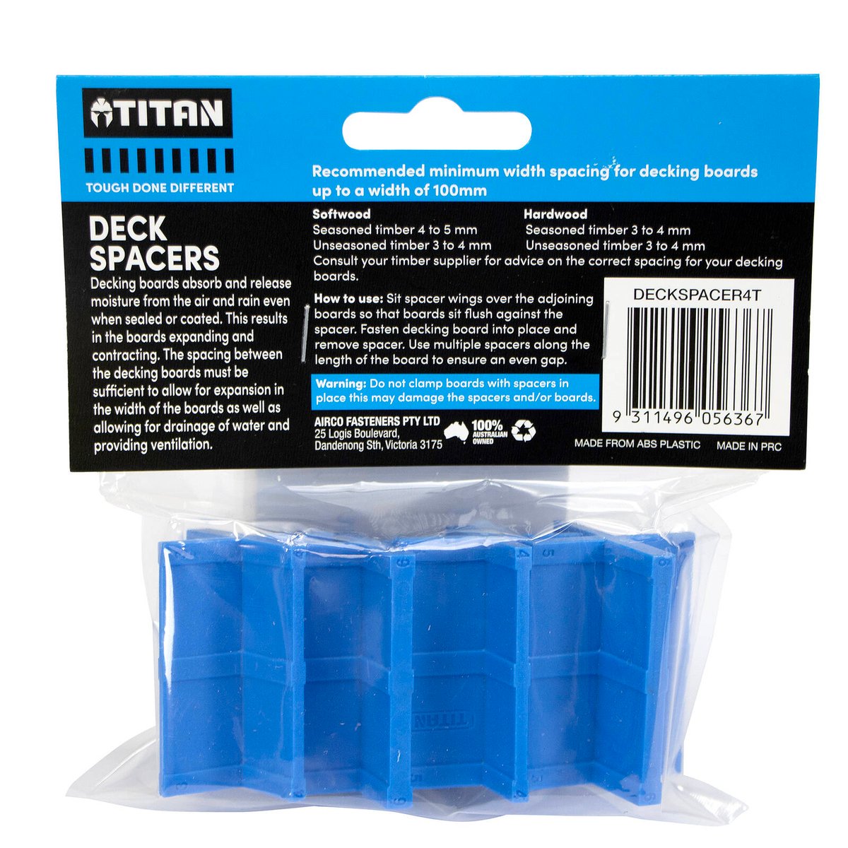 Titan Deck Spacers 4 Pack - Durable Plastic - 4 Sizes - Titan Blue - 141mm x 210mm x 63mm - SuperSaverAU - view 4