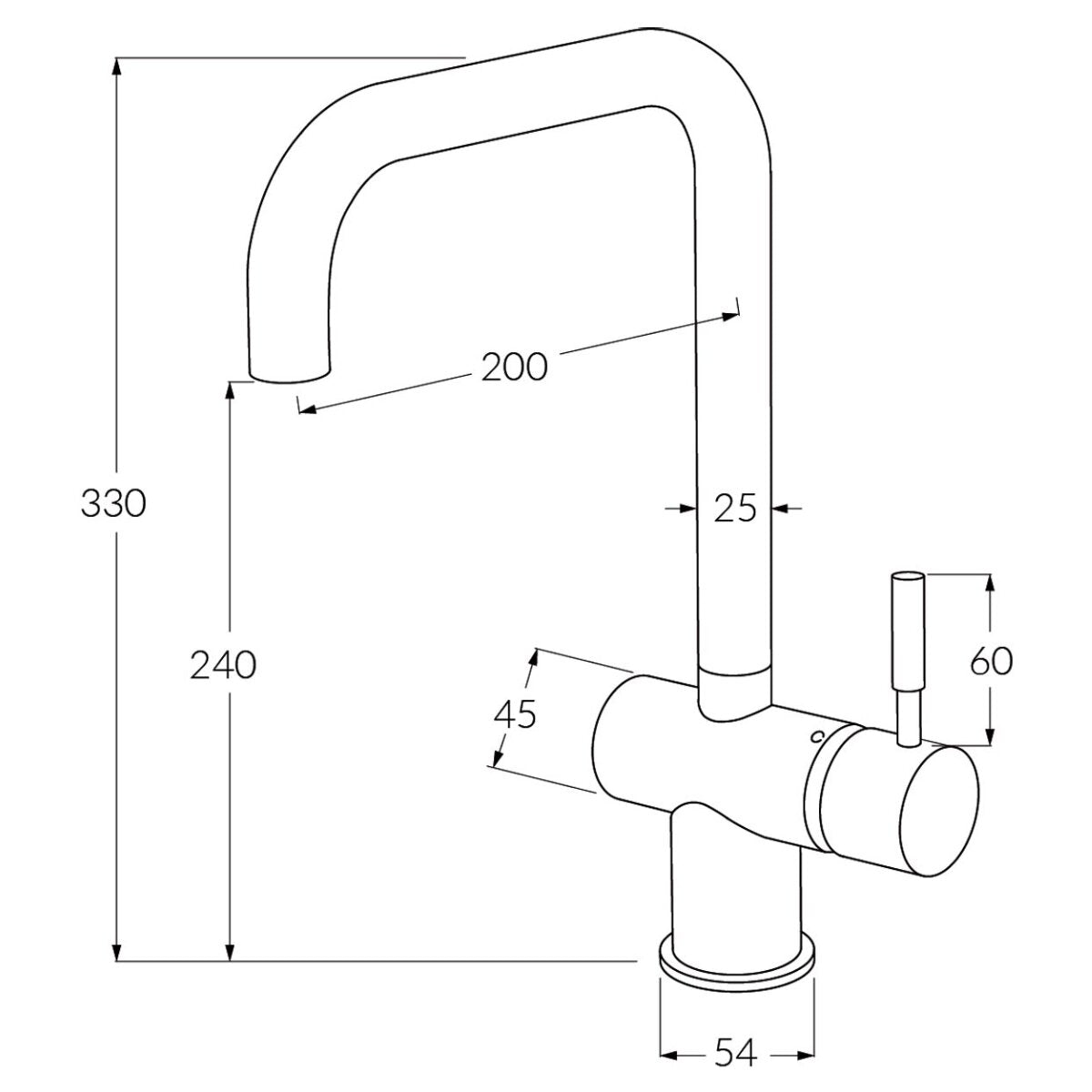Sussex Taps Voda Square Neck Mixer Tap - Brushed Oyster Nickel Finish, 4 Star Rating - VSMQ-51