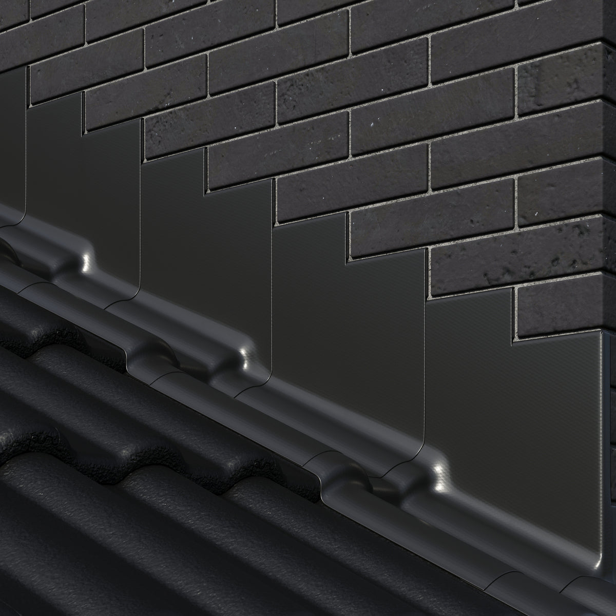 Wakaflex 560mm x 5m Black Lead Free Roof Flashing with Aluminium Mesh