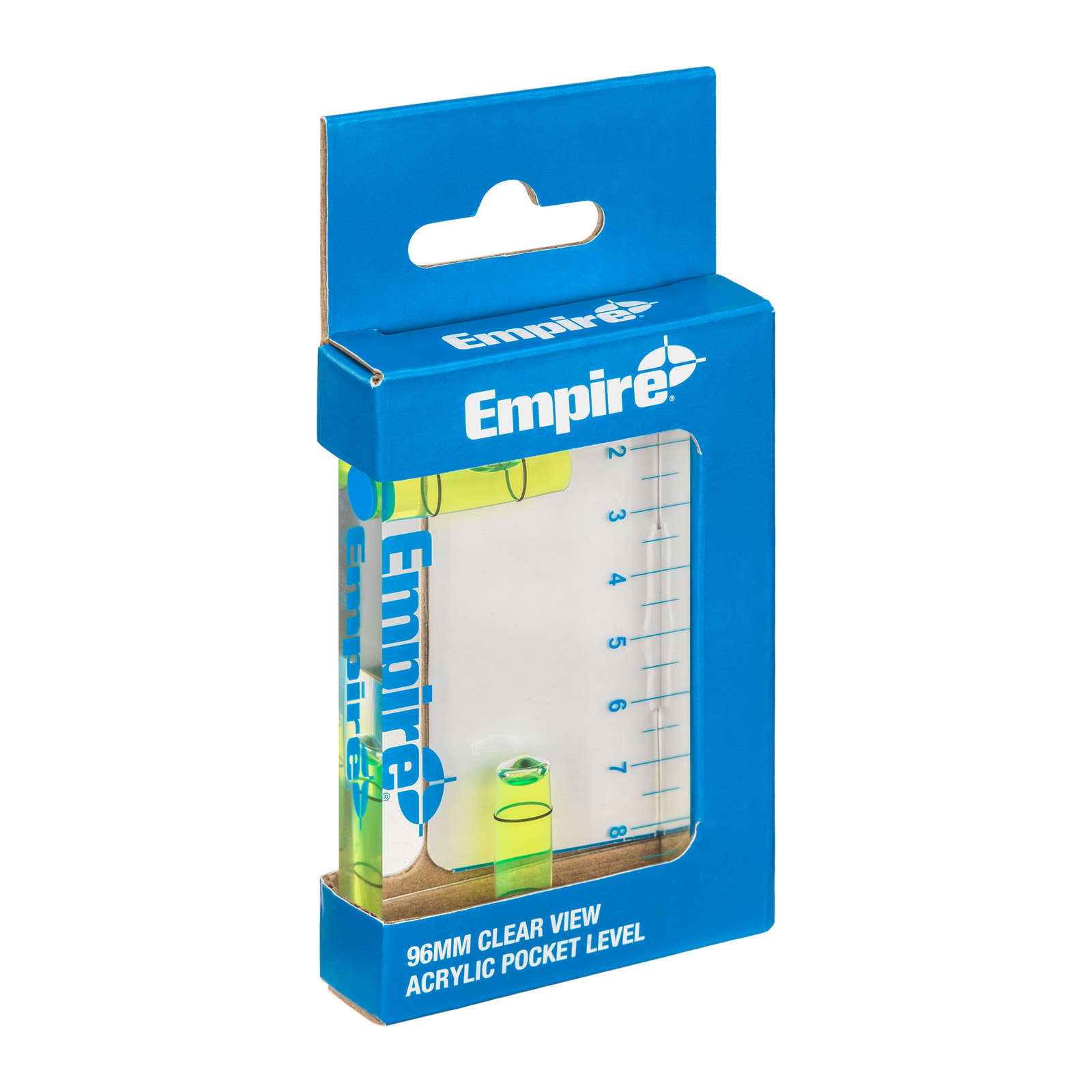Empire 96mm Clear View Pocket Level, Clear Acrylic, Waterproof, 2 Vial
