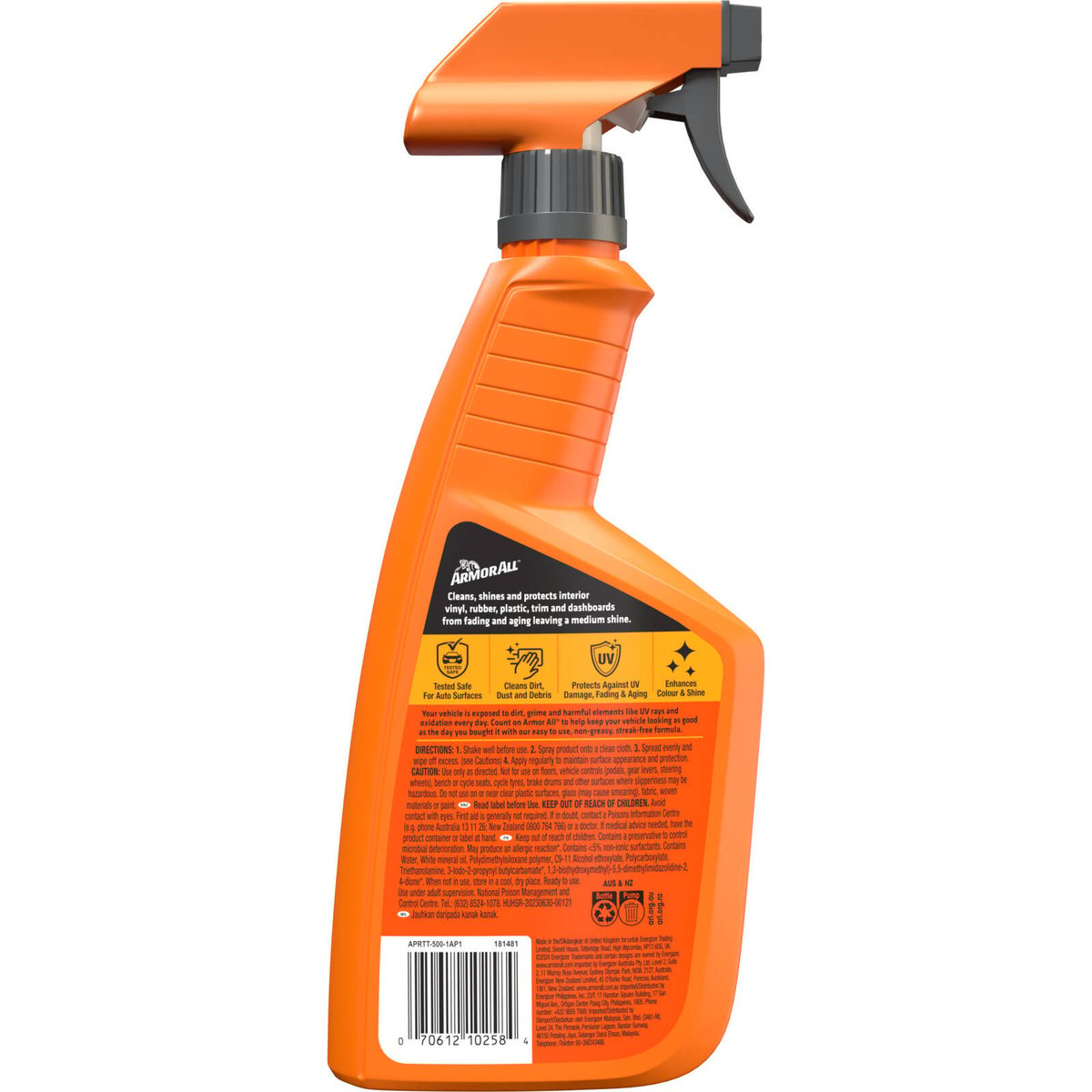 ArmorAll Protectant Spray 500ml Interior UV Protectant for Vinyl, Rubber & Plastic
