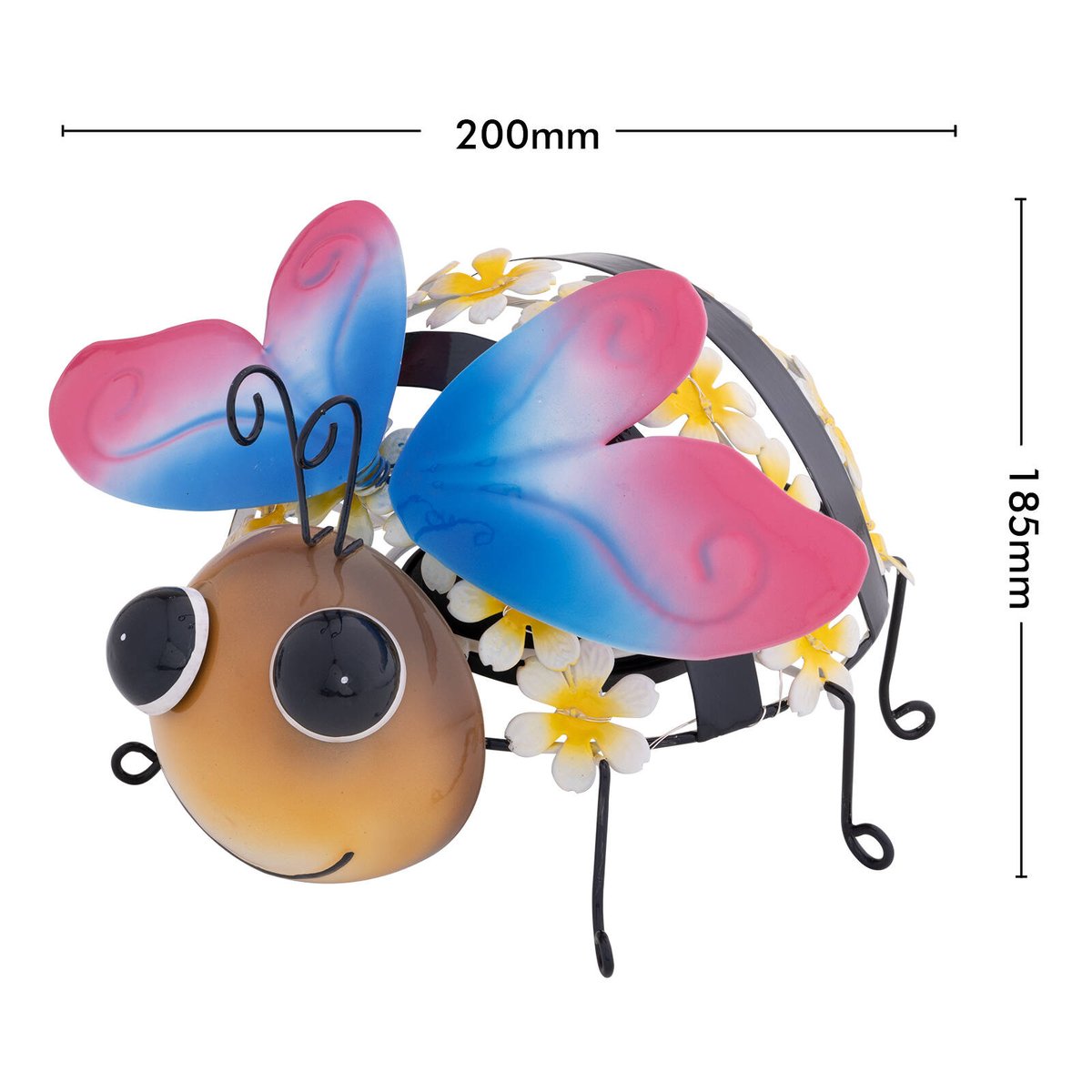 Click Solar Metal Animal Light Bee - 1.2V Rechargeable - Yellow/Pink - Outdoor Decor - SuperSaverAU - view 5