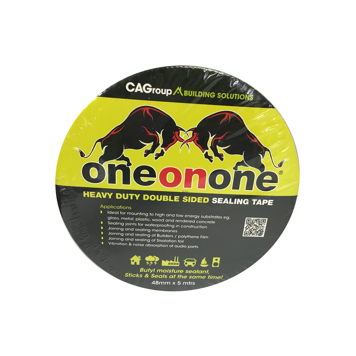 One On One 48mm x 5m Heavy Duty Double Sided Butyl Sealing Tape