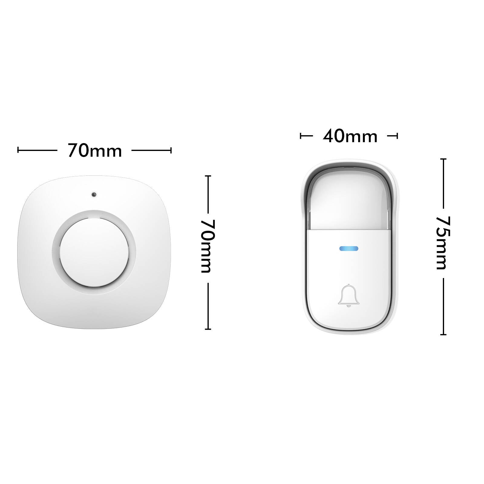 Arlec White 150m Wireless Dual Plug-in Door Chime With Kinetic Push Button KDC02-2