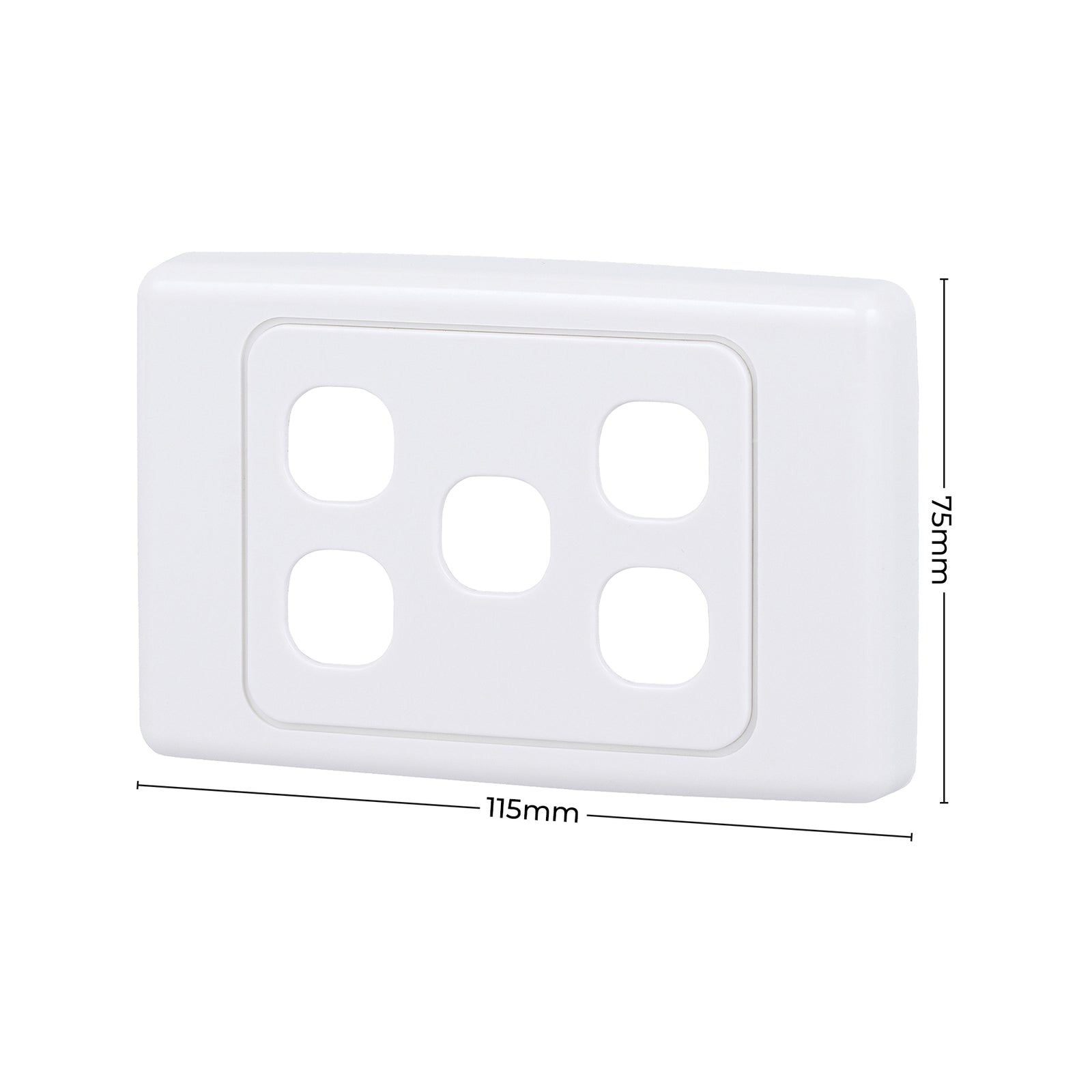 DETA 5 Aperture Grid Plate, White Plastic, 75mm x 115mm, Indoor