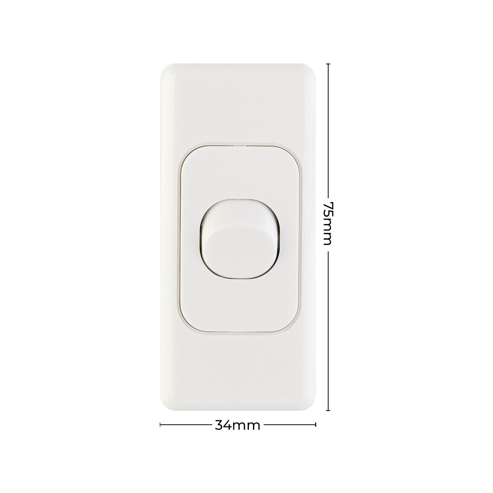 DETA Double Pole Single Architrave Switch 10A Polycarbonate White Surface Mount 6127B