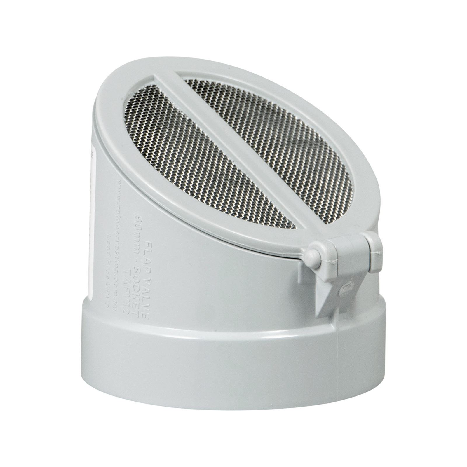 Rain Harvesting 90mm Female Vented Screen Flap Valve - UPVC & Stainless Steel