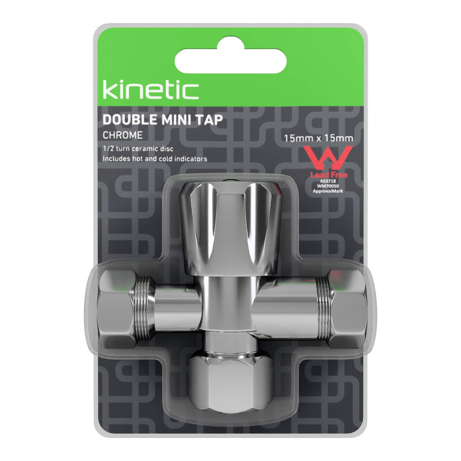Kinetic 15 x 15mm Chrome Lead Free Brass Double Mini Tap