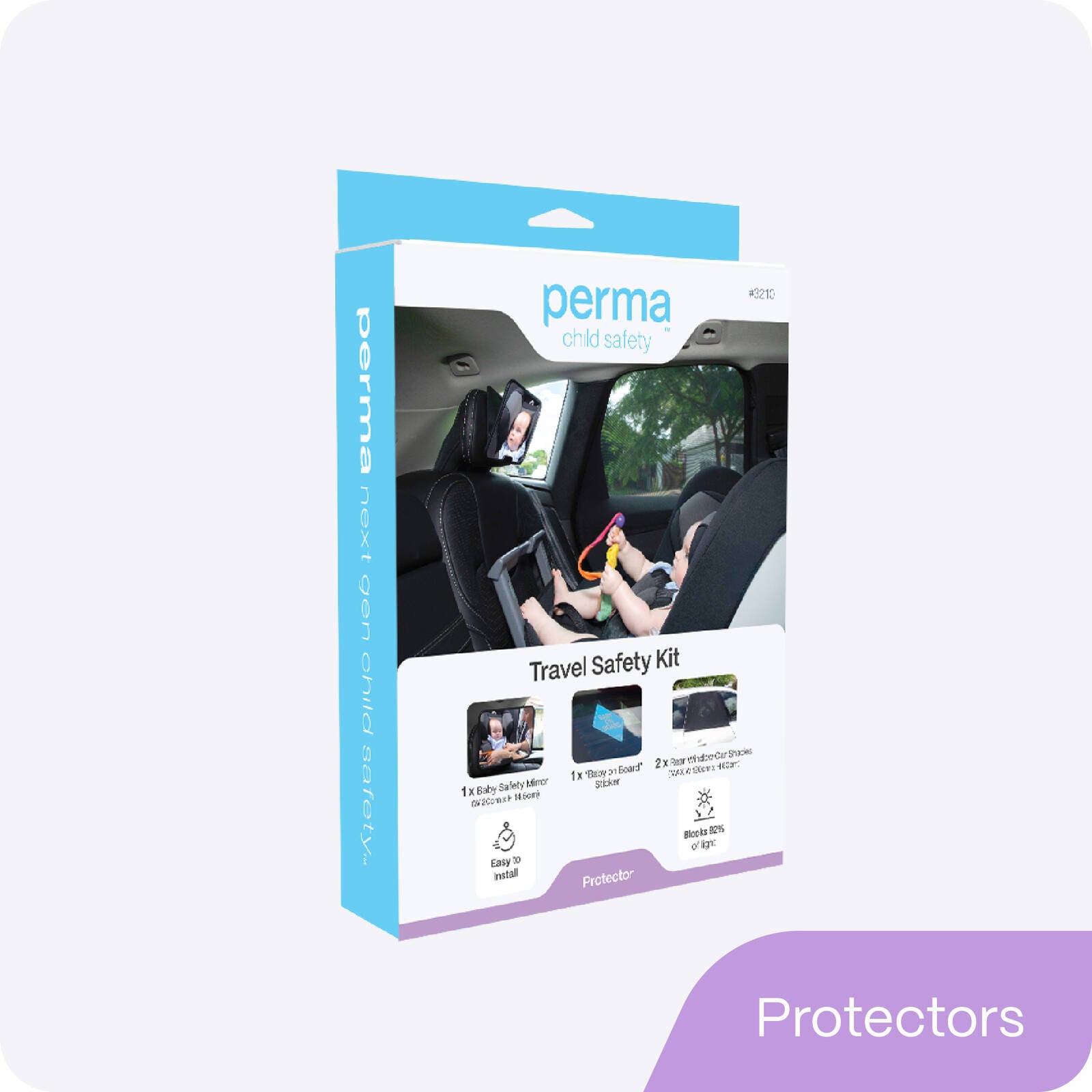 Perma Child Safety Travel Kit, Twin Sunshades, Baby Mirror & Sign 3 Piece