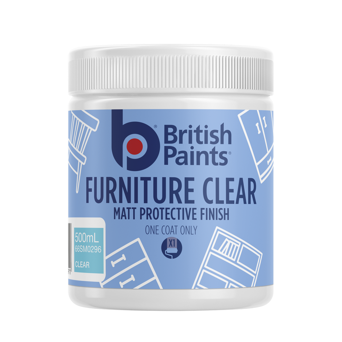 British Paints Clear Matt Protective Furniture Paint - 0.672kg - Easy Application, Durable Finish - SuperSaverAU - view 1