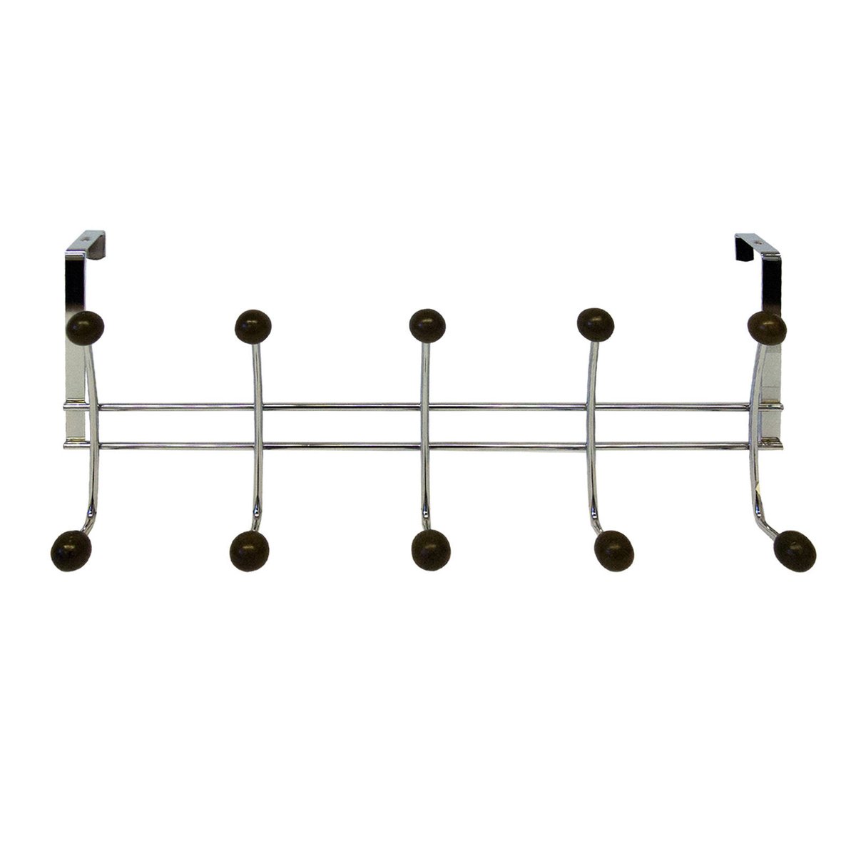 Adoored 10 Hook Satin Chrome Over the Door Hook Rack - Steel - Durable - SuperSaverAU - view 2