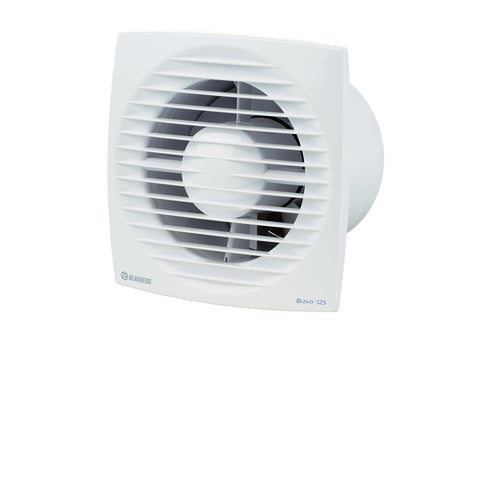 Blauberg BRAVO 125mm Low Profile Wall/Ceiling Exhaust Fan, 16W, Ball Bearing, White