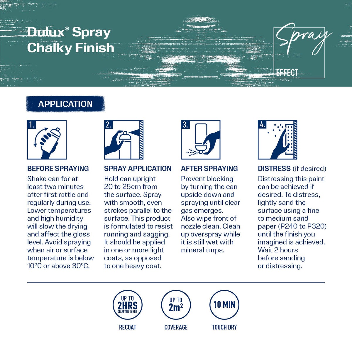 Dulux Chalky 340g Surf Green Spray Paint, Matte Chalk Finish for Furniture & Decor