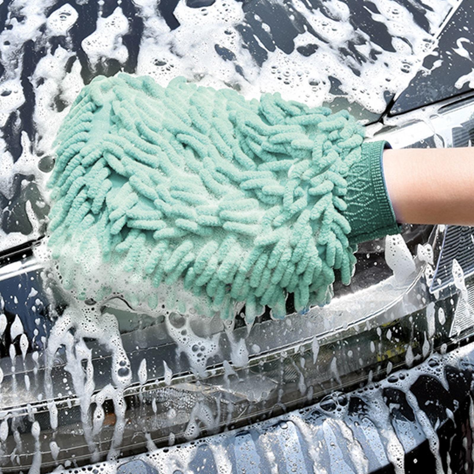 All Set Microfibre Noodle Cleaning Mitt 170mm, Polyester with Elastic Wristband