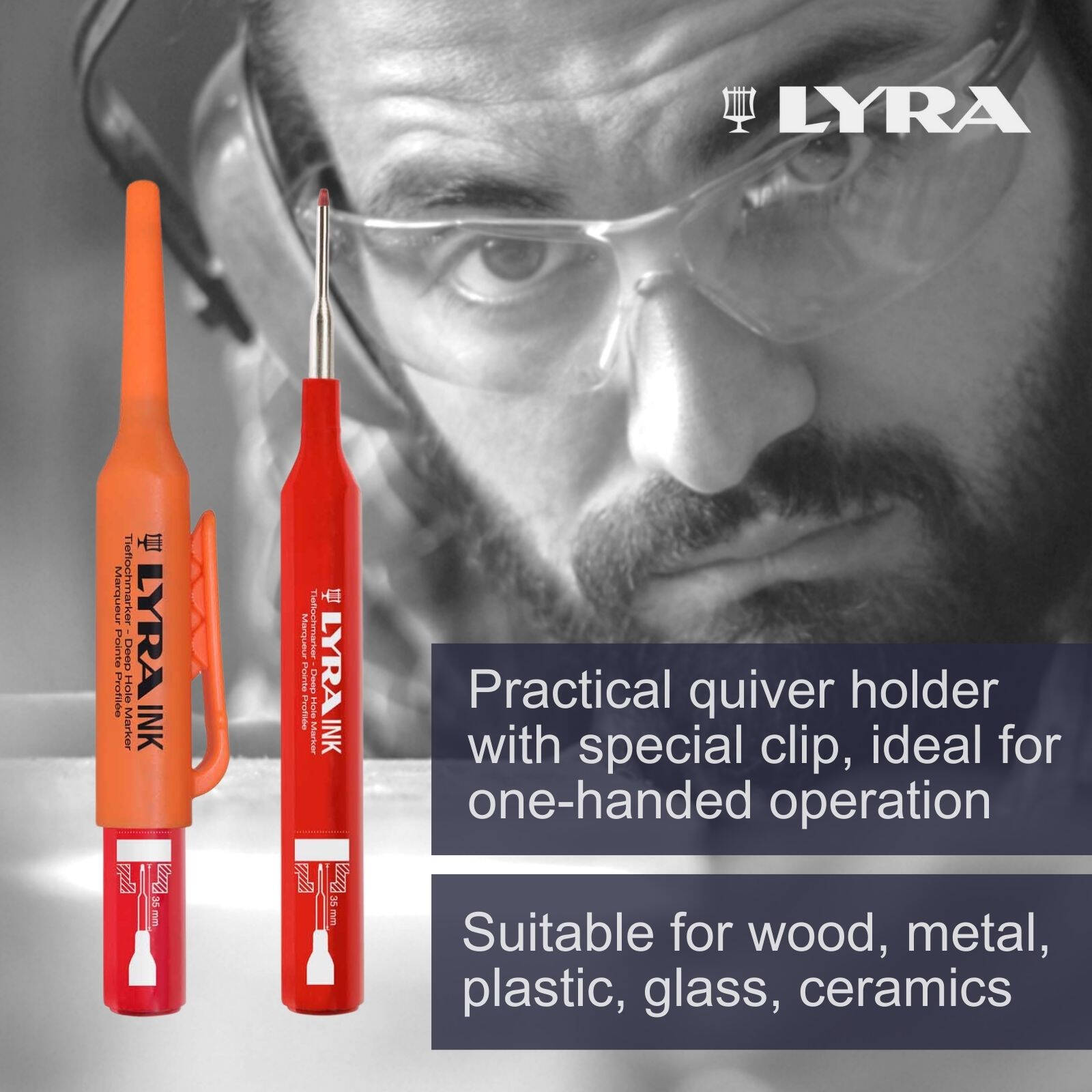 Lyra Red Deep Hole Permanent Construction Marker